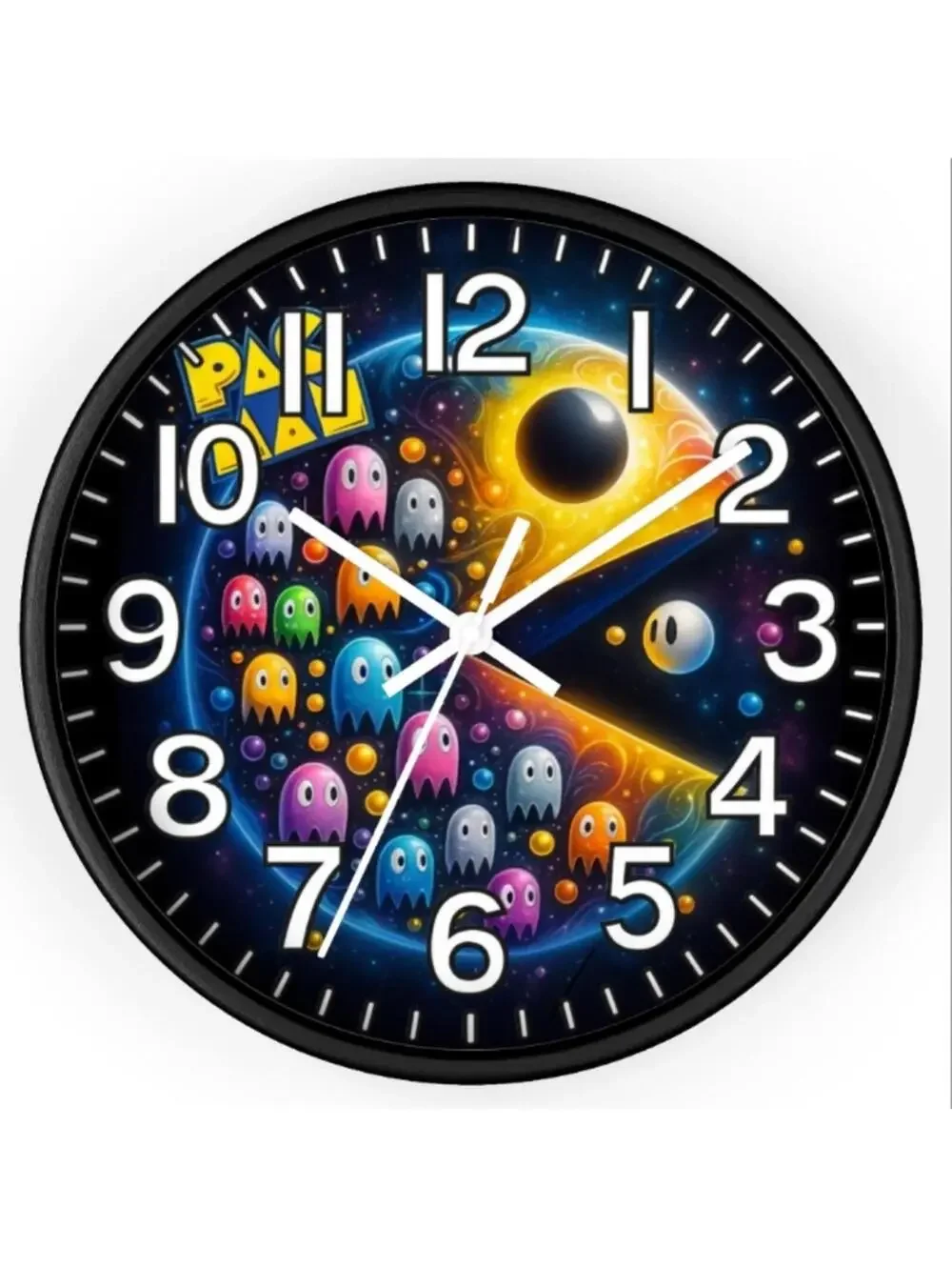 Pac-Man Atari Game Room Glow In The Dark Wall Clock New!
